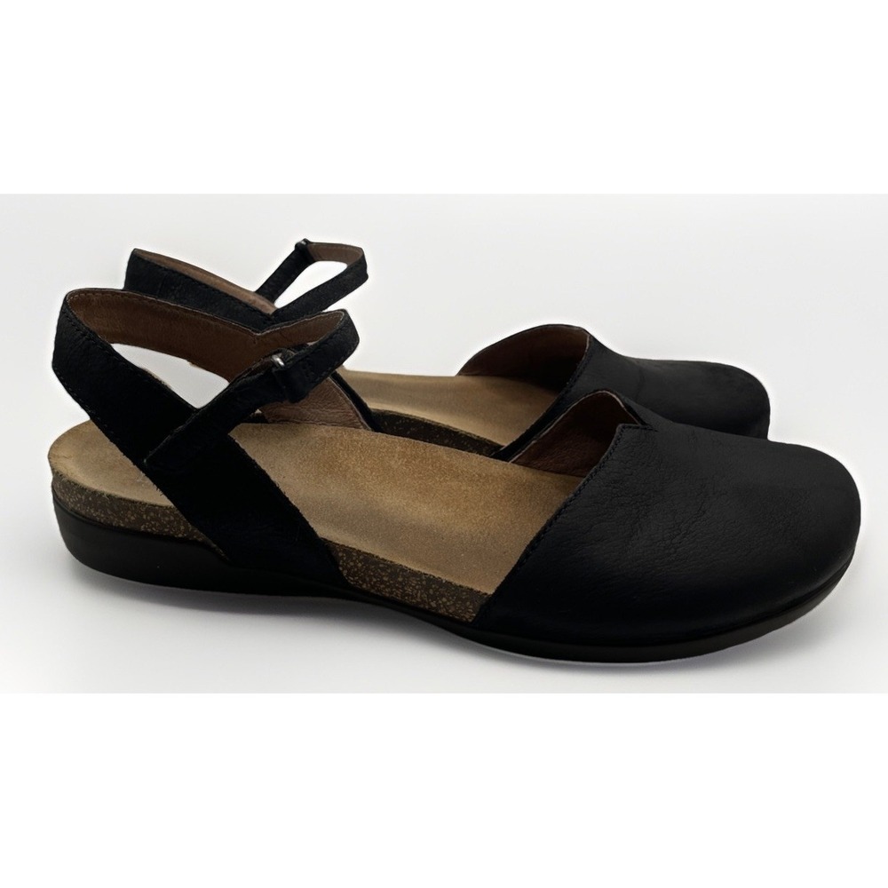 Dansko Rowan Mary Jane Sandal Women's Size 41 Black Nubuck Leather